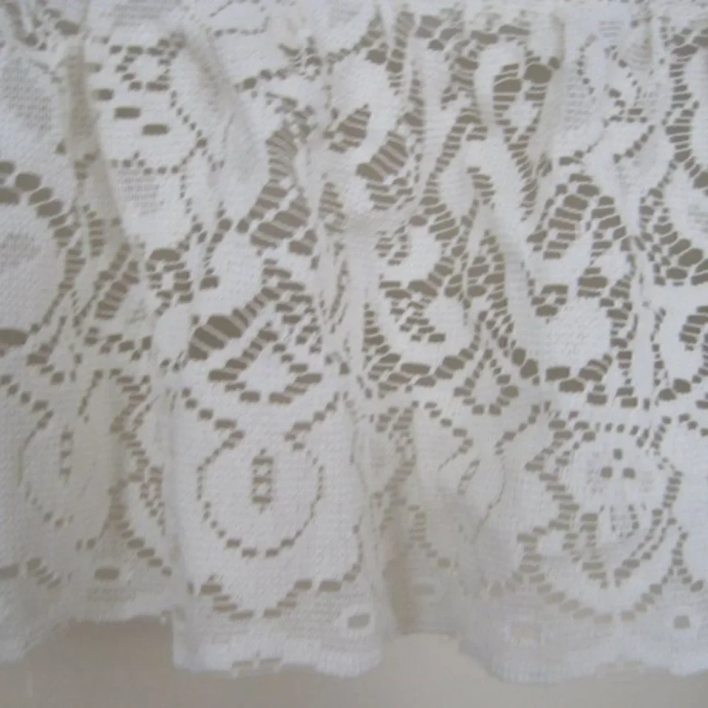 Curtain Lace Valance Floral Flowers 68 x 21 White